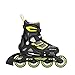 Rollerblade Spitfire XT Boy's Adjustable Fitness Inline Skate, Black and Lime, Junior, Youth Performance Inline Skates, US size Junior Youth 2 to 5