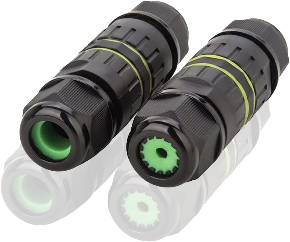 3DBUYER 3Pin Waterproof Junction Box M16 Cable Gland ABS+PC IP68 Black 2 Pack