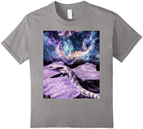 Kids Blue Tongue Skink Shirt - Space Lizard 10 Slate