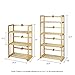 Furinno PiNE Solid Wood 4-Tier & 3-Tier Bookshelves Set, Natural Wood, FNCL-PiNE
