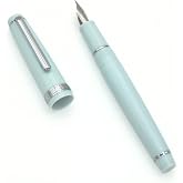 Jinhao 82 Fountain Pen - Iridium Fine Nib with Ink Converter | Acrylic Material Pen Barrel,Light Blue,Silver Trim