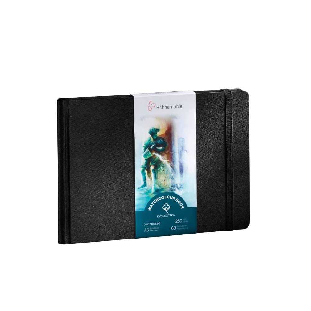 Hahnemühle Watercolour Book 100% Cotton, 250 g/m², Matte, Surface-Glued, 30 Sheets/60 Pages, Watercolour Book (A6 - Landscape Format)