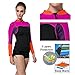 Lynddora Womens Long Sleeve 2MM Neoprene Diving Jacket Front Zipper Wetsuit Top Warm Protection (Purple Black, US M/Tag XXL)