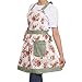 Sudopo Cotton Canvas Apron for Women with Pockets Kitchen Cooking Aprons Vintage Retro Adjustable Bib Apron Plus Size Apron for Baking Gardening Apron Dress