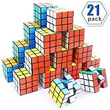 Mini Cube, Puzzle Party Toy, Eco-Friendly Material with Vivid Colors,Party Favor School Supplies Puzzle Game Set for Boy Girl Kid Child, Magic Cube Goody Bag Filler Birthday Gift Giveaway, Pack of 21