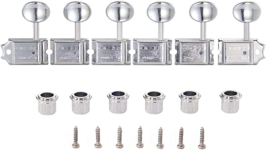 Dopro Chrome Lefty Split Shaft Vintage Guitar Tuning Keys Pegs Left Handed Machine Heads for Strat Tele
