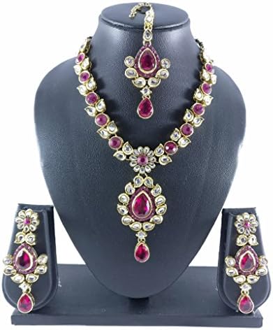 Kundan bridal jewellery sets kundan artificial necklaces necklace set with earrings and Maang Tika