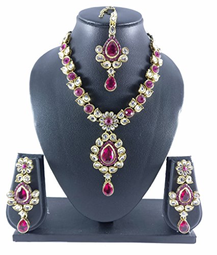 Kundan bridal jewellery sets kundan artificial necklaces necklace set with earrings and Maang Tika