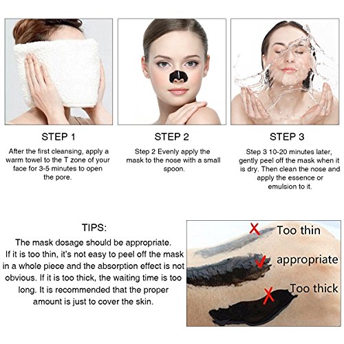 Blackhead Mask, LuckyFine - Blackhead Removal Facial Mask, Deep Cleansing Purifying Whitening Mud Mask, Black Peel-off Mask - Thumbnail 5