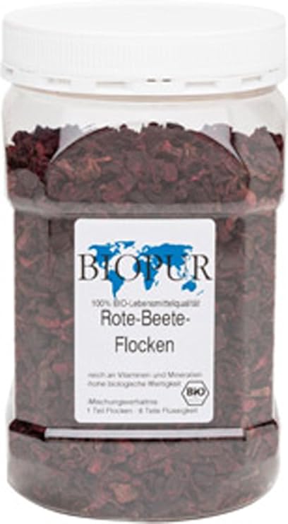 Bio Hundefutter Rote Bete Flocken Klarsichtbox 250g BIOPUR