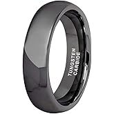 TUTISS 6mm 8mm Gunmetal Tungsten Rings for Men Women Engagement Wedding Bands Domed Polished Shiny/Brushed Finish Comfort Fit