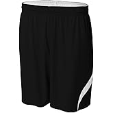A4 Sportswear Black/White Adult Med Reversible Shorts