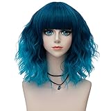Probeauty Sweety Collection Lolita 40CM Short Curly Women Lolita Anime Cosplay Wig + Wig Cap (Teal Blue F2B)