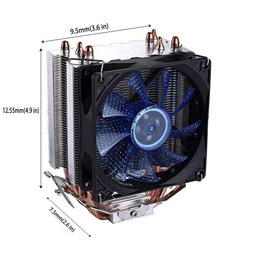 upHere-4-Heatpipes-Ventilador-de-CPU-con-Azul-LED-Ventiladores-PWM-de-92mm-C92B