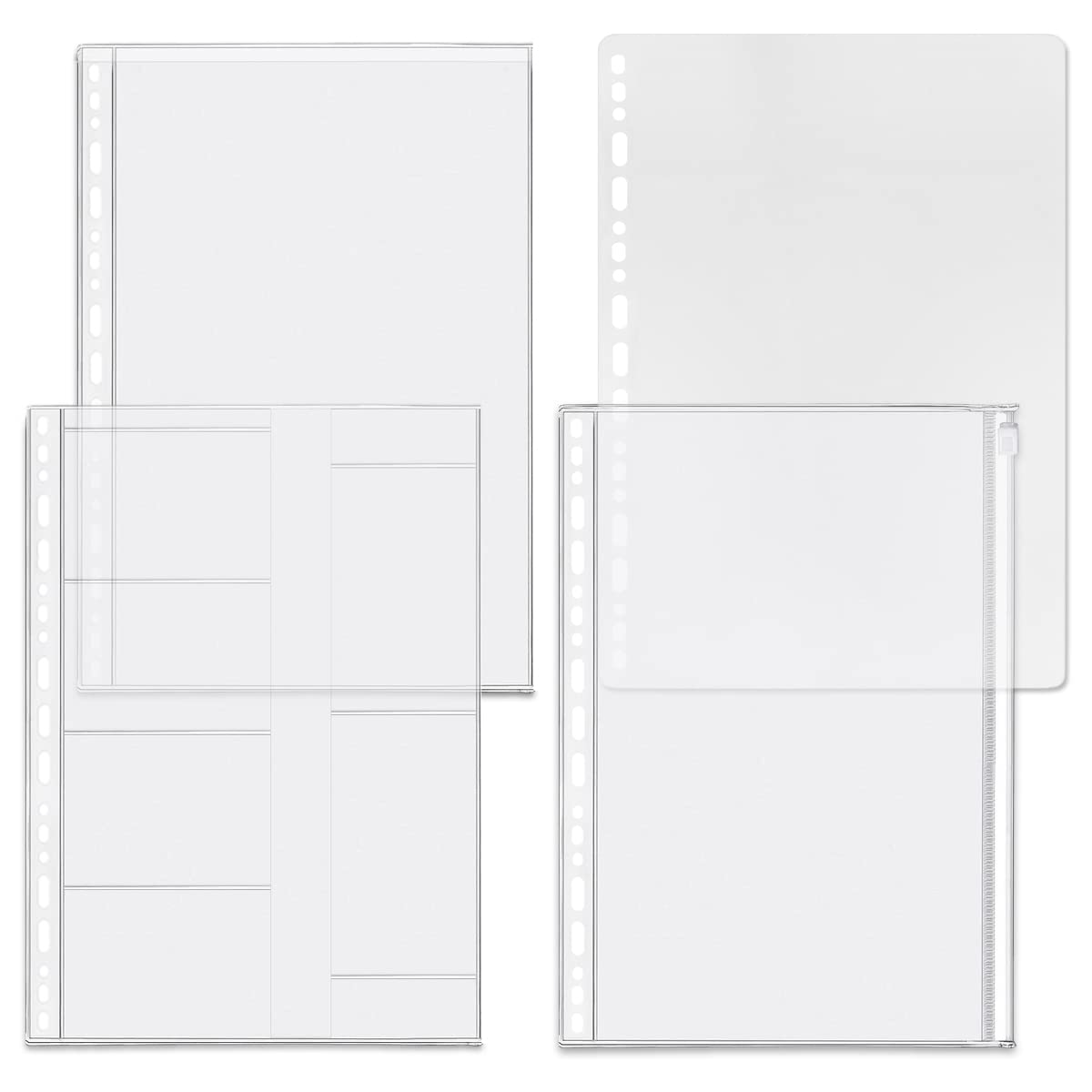 D Ring Binder Accessory Punched Binder Pockets Divider Ruler Tab Index (Pocket Combo,B5)