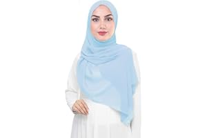 LINA & LILY Premium Chiffon Hijab Head Scarf Shawl Wrap for Muslim Women Lightweight