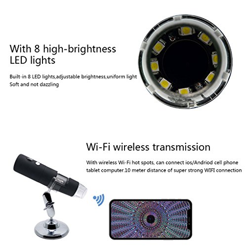 Hukai 1080P WIFI Digital 1000x Microscope Magnifier Camera For Android Ios IPhone IPad - Thumbnail 3