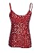 PrettyGuide Women Flashy Sequins All Over Front Spaghetti Strap Tank Top