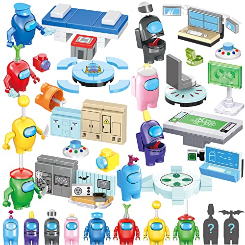 Among Game US 8in1 Building Set with 10 MiniFigures Includes