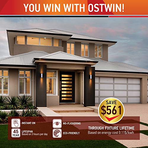 OSTWIN (2 Pack) 18W (120W Replacement) LED Cylinder Up and Down Wall