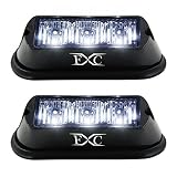 (2PCS) 3-LED Strobe Light White Waterproof Emergency Beacon Flash Lights,Purishion Caution Bar 12 Different Flashing Car SUV Pickup Truck Van