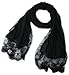 corciova Black Chiffon Extra Long Sheer Head Silk Scarf Lightweight Evening Pashmina Shawl and Wrap for Women