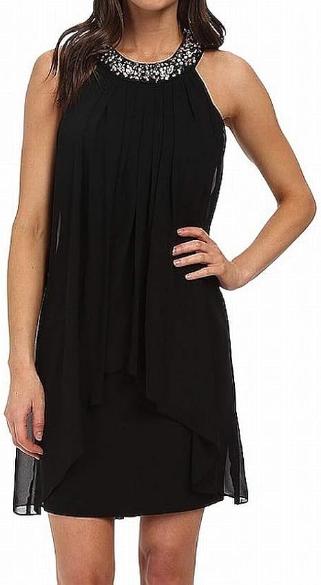 vince camuto popover midi dress black