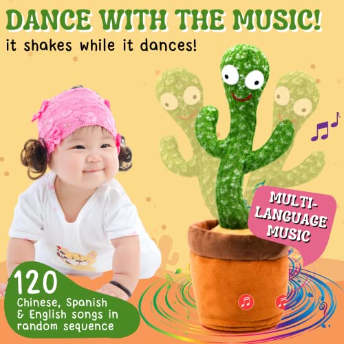 ZeenKind Dancing Talking Cactus Mimicking Toy Chinese Spanish Multi