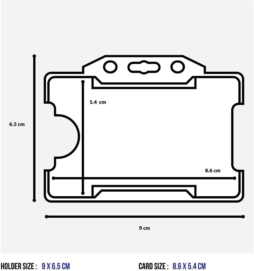 Pack of 100 Single-Sided Rigid Slide in Open Faced ID Card Badge Holders Horizontal/Landscape Identity Plastic Pass Protector - Image 3