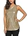 Zeagoo Women's Sleeveless Sparkle Shimmer Camisole Vest Glitter Sequin Tank Tops