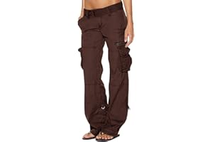 AKIVIDE Women's Tactical Active Loose Multi-Pockets Cargo Pants Casual Combat Military Trouser