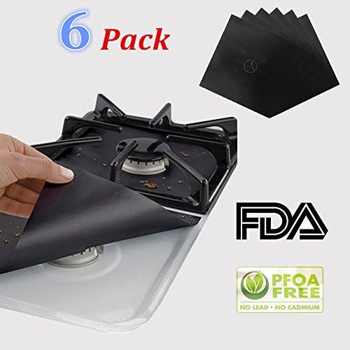 Stove Burner Covers, Reusable Gas Range Protectors Non-stick Cuttable Protectors for Gas Range Stove Burners by Huretek
