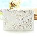 FASHIONROAD Fashion Road Modern Womens Floral Pattern Cross Body Cut Out Slim Chain Statement Bags Cross Body Handbags White
