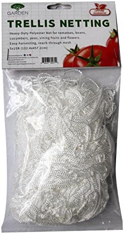 Trellis Netting 5x30ft By Garden Monks: Heavy Duty Weatherproof Polyester, Easy To Cut To Any Size, For Farmers And Gardeners, Vertical Growth For Vine CropsAnd Flowers, Tomatoes,Cucumbers (5X30FT)