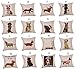Christmas Dog Pattern Linen Cushion Cover, CSSD Throw Pillow Case Sofa Bed Home Decor (G, Colorful)