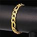 U7 Jewelry 18K Gold Plated Men's Figaro Chain Bracelet,9MM,20CM