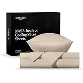 Miracle Made Breathable Cotton Bed Sheet Set, 5-Piece – Soft, Lightweight, Silver-Treated Cotton – Split King Size, Stone