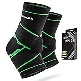 VANWALK Ankle Brace Compression Support Sleeve (Pair) for Plantar Fasciitis Arch Tendon Support, Eases Heel Spurs Sprained Ankle Swelling Joint Pain (Green, M)