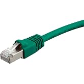 Monoprice Cat6A 2ft Green Patch Cable Double Shielded (S/FTP) 26AWG 10G Pure Bare Copper Snagless RJ45 Fullboot Series Ethernet Cable