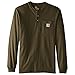 Carhartt Men's Workwear Pocket Long Sleeve Henley, Army Green, Large