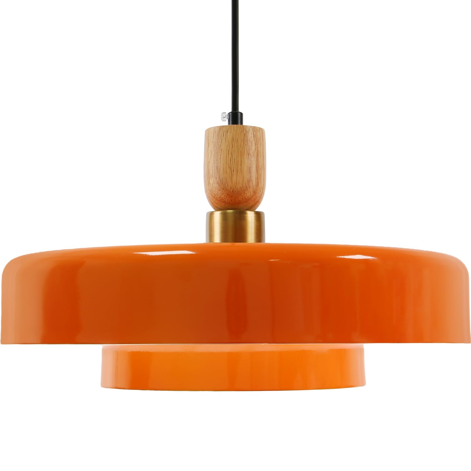 Photo 1 of Qepeety Mid Century Modern Pendant Lighting Orange Ceiling Pendant Light Fixtures Vintage Hanging Light Flush Mount Light for Dining Room Kitchen Island Living Room