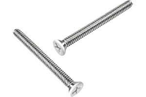 Adiyer Extra Long Outlet Screws 40pcs 6-32 x 1-1/2 Inch White Painted Electrical Outlet Extender Machine Screws for Fix Wonky and Sunken Outlets, 304 Stainless Steel