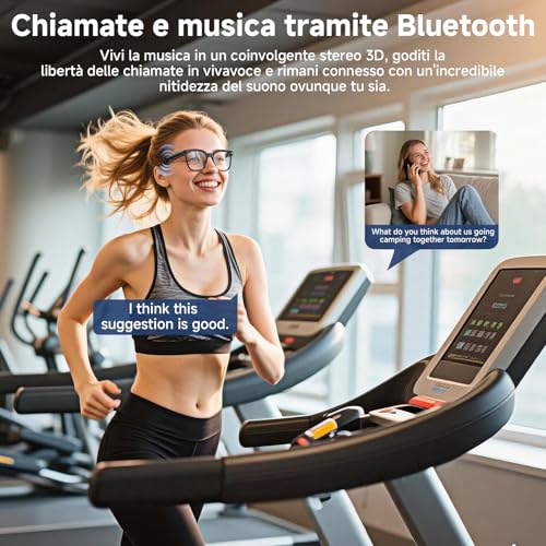AI Smart Glasses, Smart Glasses 8K Camera, 2 Pairs of Lenses/1080P HD Video and Audio Recording/Music Playback/Bluetooth Calls/AI Assistant/Real Time Translation (Black)