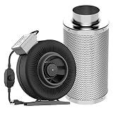 VIVOSUN 6 Inch 440 CFM Inline Duct Fan with 6" x 18" Carbon Filter Odor Control with Australia Virgin Charcoal