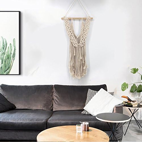 WCHUANG Handmade Macrame Wall Hanging Tapestry - Boho Office Living Room Bedroom Nursery Decor Woven Wall Art