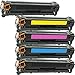 Inktoneram Compatible Toner Cartridges Replacement for HP 125A CB540A CB541A CB543A CB542A Laserjet CP1215 CP1515n CP1518ni CM1312 MFP CM1312nfi ([2-Black,Cyan,Magenta,Yellow], 5-Pack)
