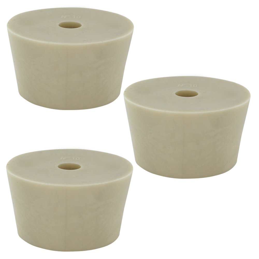 Photo 1 of Drilled Rubber Stopper #10 Set of 3