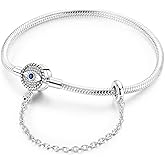 LAZA 925 Sterling Silver Charm Bracelet for Women Snake Chain Bracelet Burst Forth Bracelet Jewelry Gift for Women 6.7in-7.9in