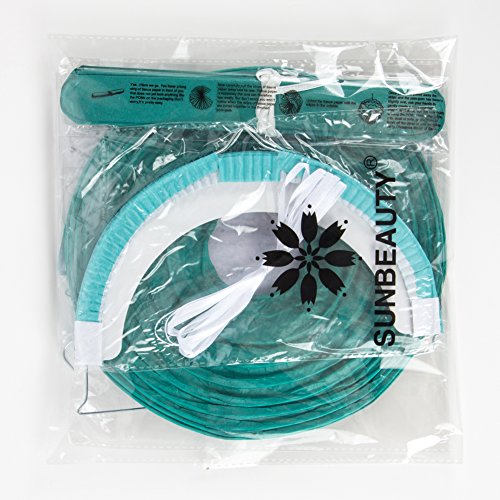 SUNBEAUTY Tissue Paper Pom Poms Paper Fans Honeycomb Balls Kit for Wedding Birthday Baby Shower Valentine Decoration 5 Pieces (Teal Blue)