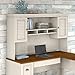 Bush Furniture Fairview 60W Hutch for L Shaped Desk in Antique White, Attachment with Shelves and Cabinets for Home Office
